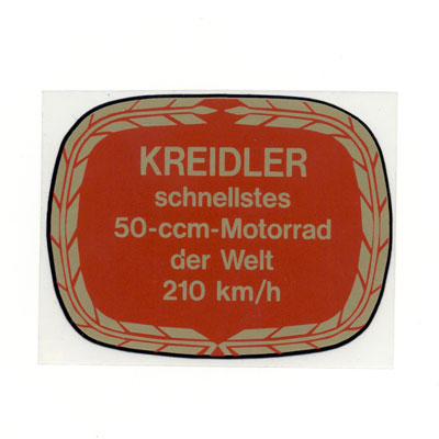 Kreidler: "Kr. schnellstes 50 ccm Motorrad d. Wel 