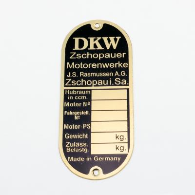 Typschild DKW Vorkrieg (hoch) 